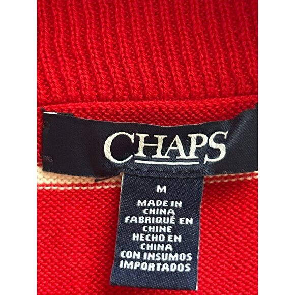 Chaps Red & White Striped Long Sleeve Cotton Modal Sweater M Nautical Style - Picture 4 of 8
